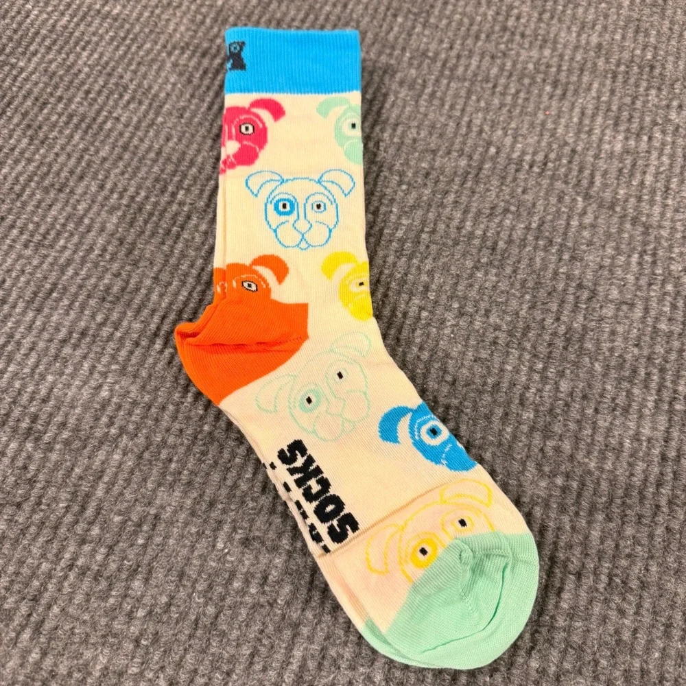 Happy Socks 3 Pack Dog Crew Socks Gift Set Colorful Adult Novelty Socks